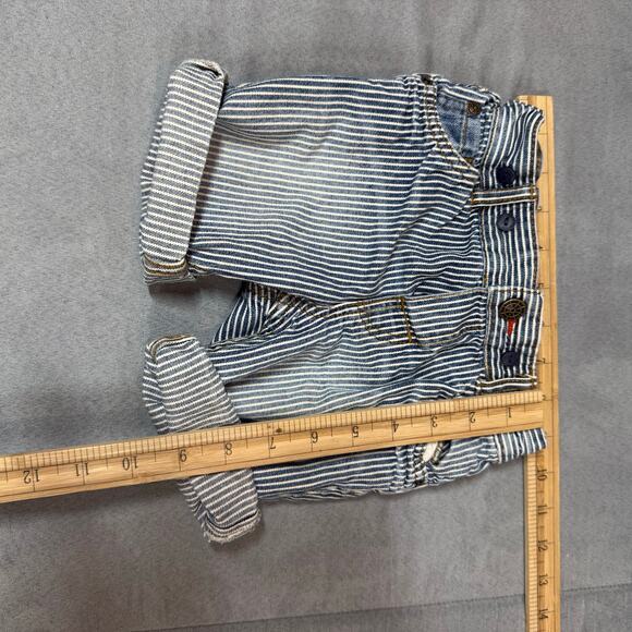 H&M Engineer Stripe Denim Jean Shorts Toddler Boys 12-18 Months Adjustable Waist - Picture 9 of 9